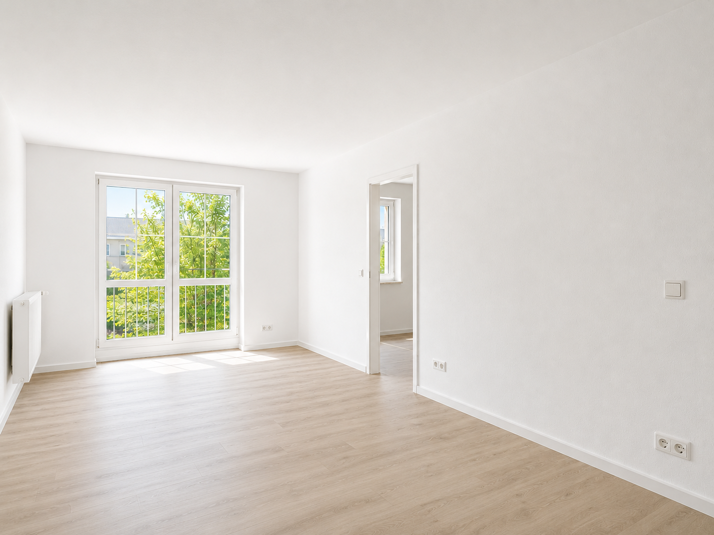 Fertig vorbereiteter und renovierter Raum