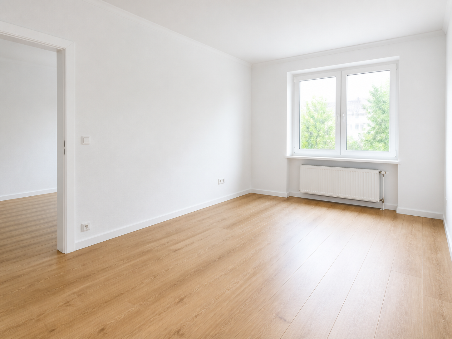Heller Raum nach der Objektvorbereitung